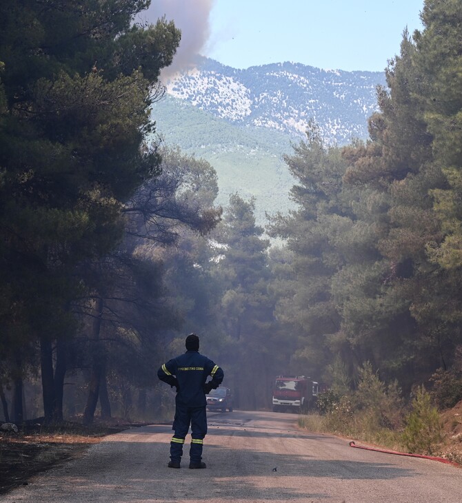Φωτιά στο Μαυροβούνι Αγίων Θεοδώρων - Σηκώθηκαν τρία εναέρια μέσα
