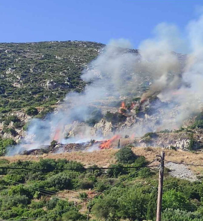 Φωτιά στην Κεφαλονιά- Ρίψεις νερού από εναέρια μέσα