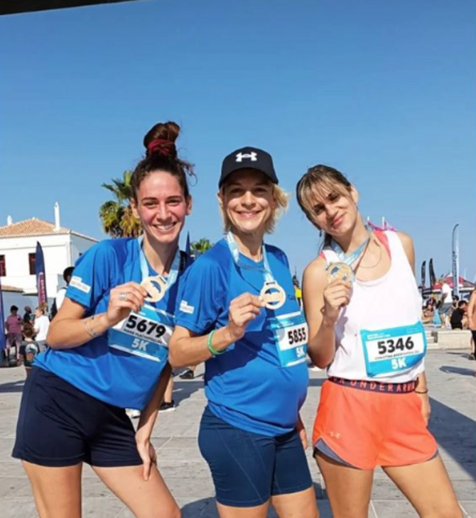 Η έγκυος Γιούλικα Σκαφιδά συμμετείχε στο Mini Spetses Marathon