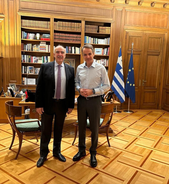 Συνάντηση Μητσοτάκη - Μεϊμαράκη στο Μαξίμου