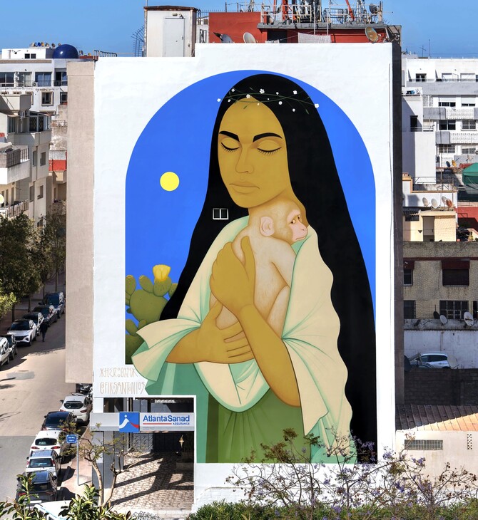 Το νέο έργο του Φίκου για το «Jidar» Street Art Festival που συζητήθηκε πολύ στη Ραμπάτ