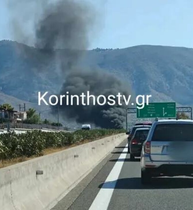 Εκτροπή κυκλοφορίας στην Αθηνών-Κορίνθου μετά την ανατροπή βυτιοφόρου