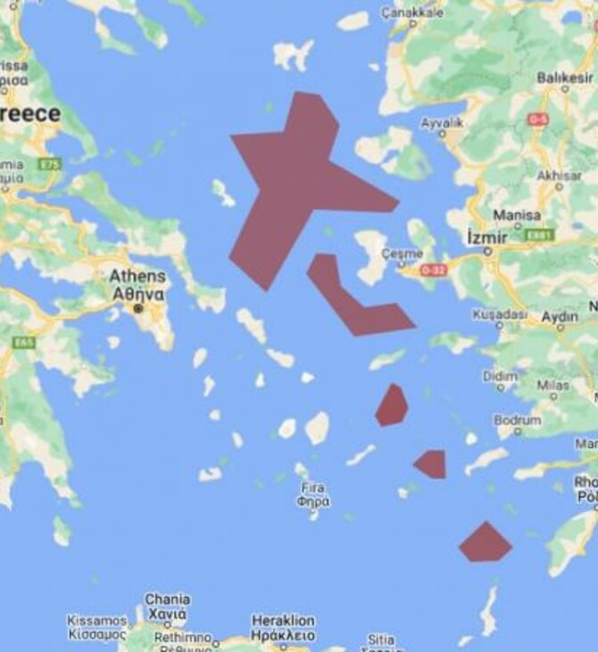 Τουρκική ΝΟΤΑΜ δεσμεύει πέντε περιοχές στο κέντρο του Αιγαίου για έναν μήνα