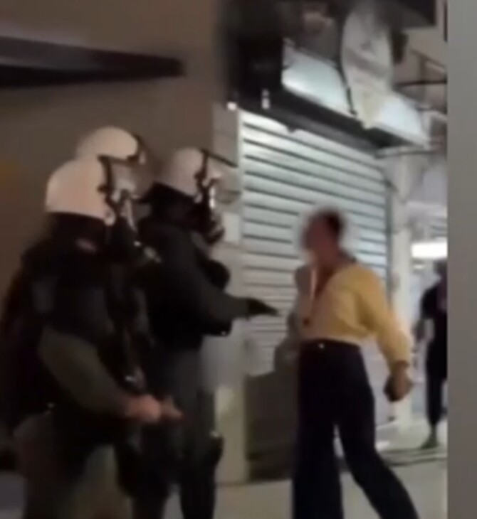 Πανόρμου: Πειθαρχική έρευνα σε βάρος αστυνομικού που έσπρωχνε διαδηλώτρια