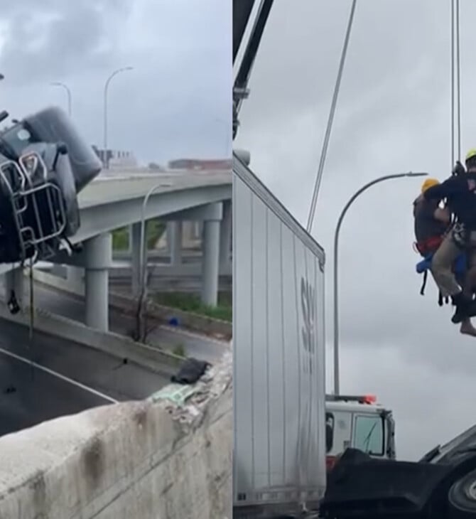 Δραματική διάσωση οδηγού νταλίκας που κρεμόταν από γέφυρα στο Κεντάκι