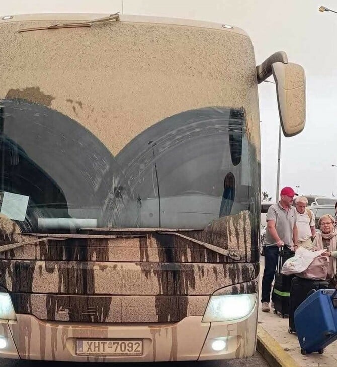 Αφρικανική σκόνη στα Χανιά: «Κοκκίνισε» ο ουρανός - Λασποβροχή κάλυψε τα πάντα