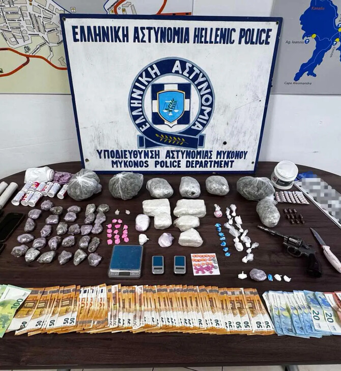 Μύκονος: Εξαρθρώθηκε κύκλωμα ναρκωτικών - Κατασχέθηκε λευκή και ροζ κοκαΐνη