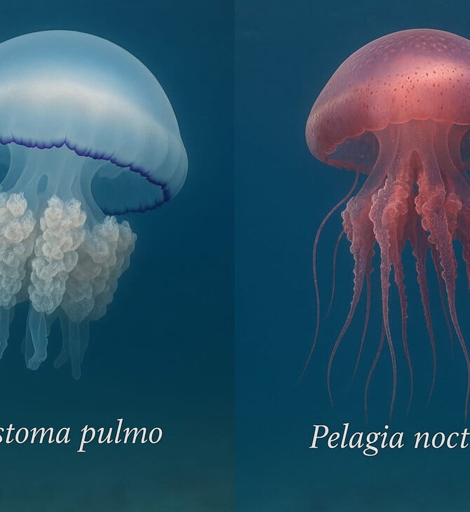 Γαλάζιες μέδουσες στις ελληνικές θάλασσες: Τι είναι, πότε εμφανίζονται και πώς τις ξεχωρίζουμε από τις μωβ