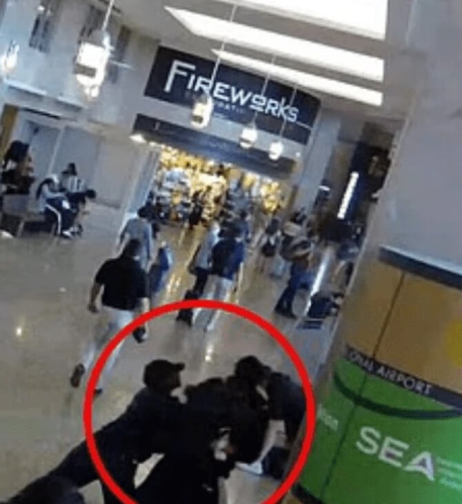 Η στιγμή που η Ολυμπιονίκης Σα'Κάρι Ρίτσαρντσον επιτίθεται στον σύντροφό της