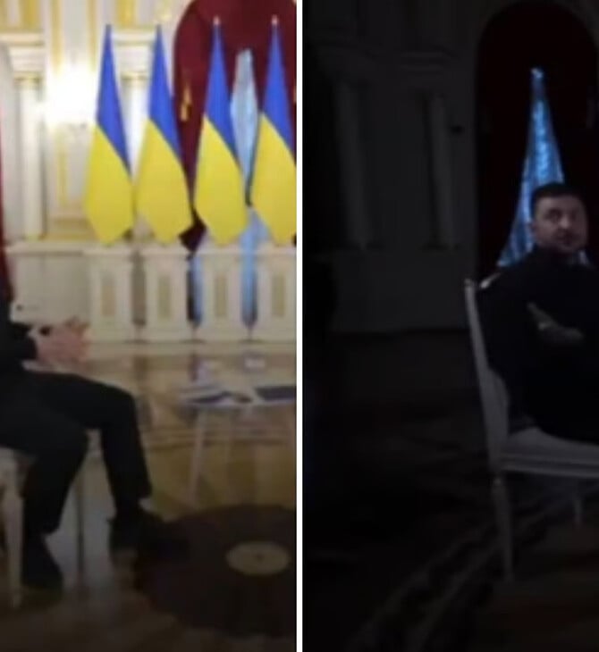 «Αυτές είναι οι συνθήκες της ζωής μας»: Διακοπές ρεύματος διακόπτουν δύο φορές συνέντευξη του Ζελένσκι στο Κίεβο