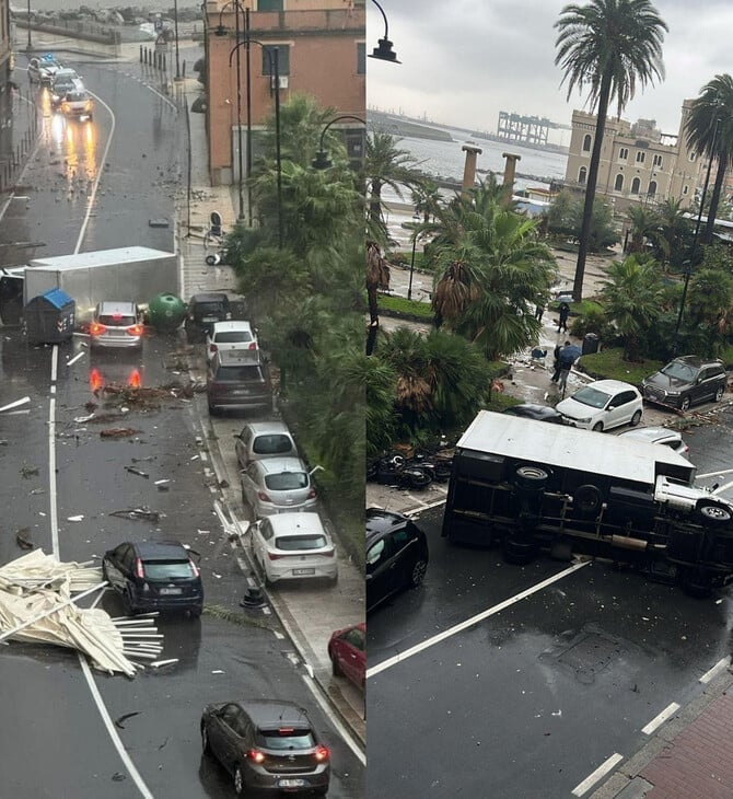 Ιταλία: Ισχυρή κακοκαιρία πλήττει τη Γένοβα
