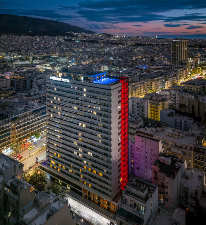 Το President Hotel Athens αποκαλύπτει την ανανεωμένη εξωτερική κλίμακα πυρασφάλειας με την υπογραφή του Minos Digenis Arquitectos