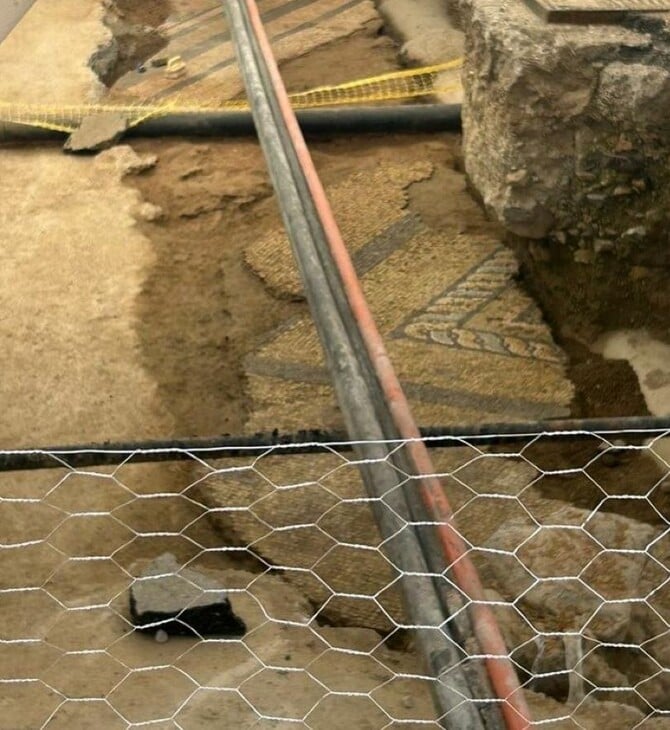 Εικόνες από το αρχαίο ψηφιδωτό που ανακαλύφθηκε στην Ευριπίδου