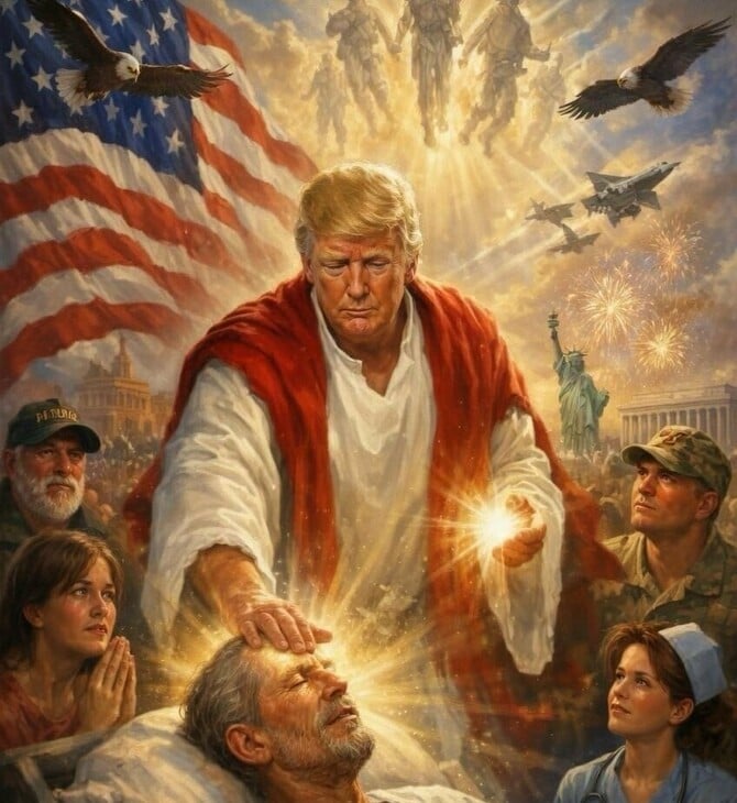 Ντόναλντ Τραμπ: Οργή στα social για τη φωτογραφία που εμφανίζεται ως Ιησούς μετά την επίθεση στον Πάπα