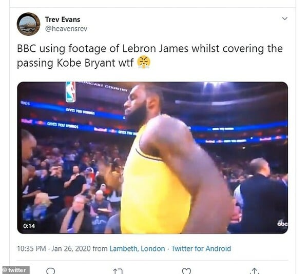Η γκάφα του BBC - Έδειξε πλάνα με τον Λεμπρόν Τζέιμς στο αφιέρωμα για τον Κόμπι Μπράιαντ