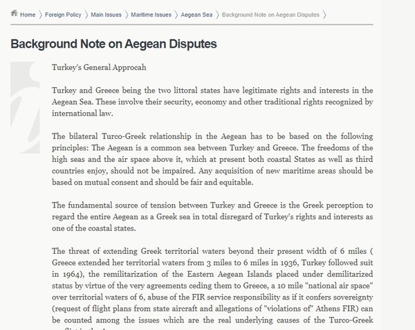 Η Τουρκία θέτει ζήτημα υφαλοκρηπίδας, εναέριου χώρου και αποστρατικοποίησης νησιών στο Αιγαίο