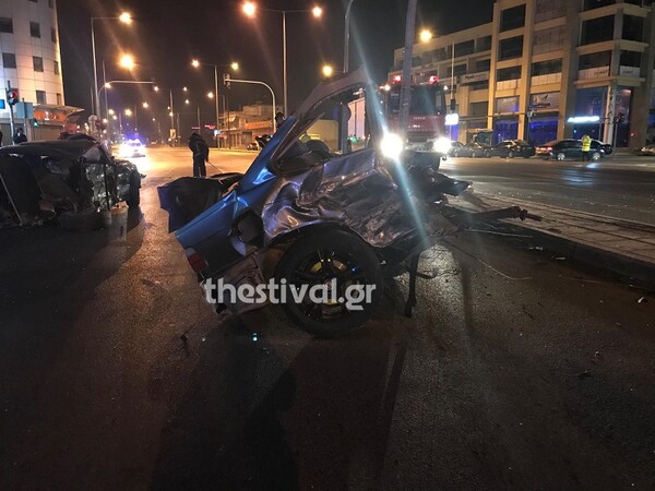 Θεσσαλονίκη: Σφοδρή σύγκρουση οχήματος διακινητών με ΙΧ μετά από καταδίωξη
