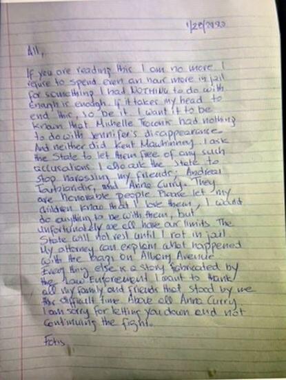 «Δεν περνάω ούτε ώρα στη φυλακή»: Αυτό είναι το σημείωμα αυτοκτονίας που άφησε ο Φώτης Ντούλος