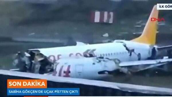 Κωνσταντινούπολη: Αεροπλάνο βγήκε από τον διάδρομο προσγείωσης, κόπηκε στα δύο