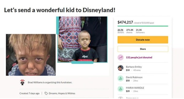 Η οικογένεια του 9χρονου που έπεσε θύμα bullying δωρίζει τα 470.000 δολάρια για το ταξίδι στην Disneyland