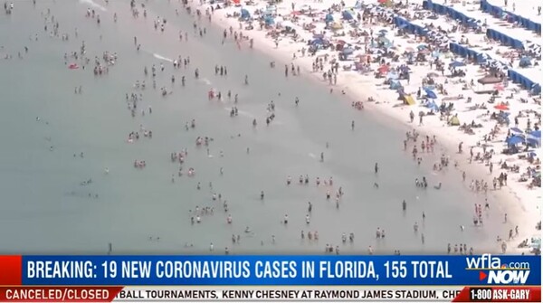 ΗΠΑ: Παραλία της Φλόριντα γεμάτη από κόσμο παρά τις συστάσεις για τον κορωνοϊό