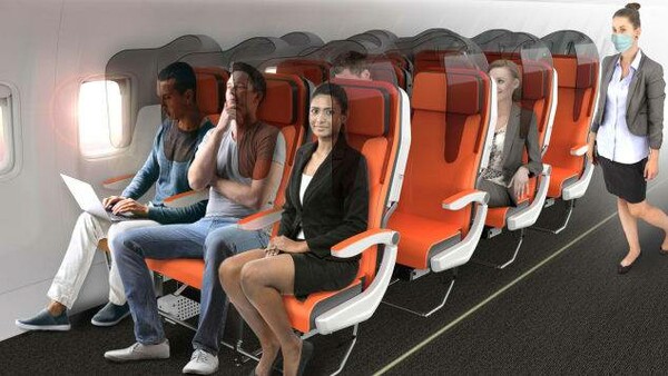 Οι πτήσεις μετά τον κορωνοϊό - Η λύση «Ιανός» για τα μεσαία καθίσματα στα αεροπλάνα