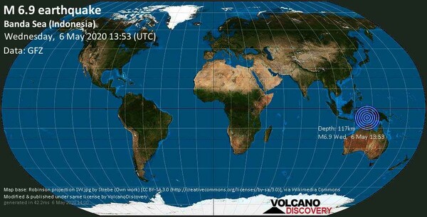 Σεισμός 6,9 Ρίχτερ στο πέλαγος Μπάντι στην Ινδονησία