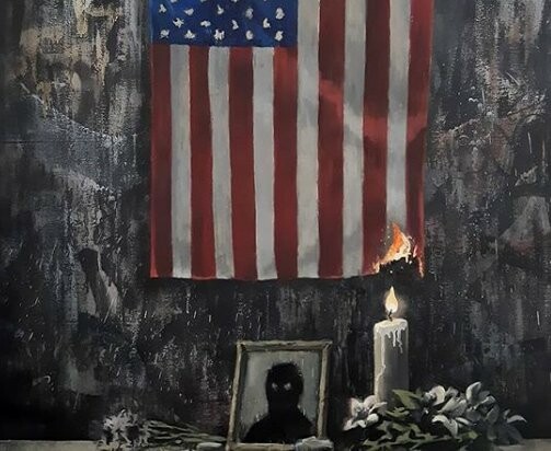 Ένα κερί μνήμης καίει την αστερόεσσα: Το έργο του Banksy για τον θάνατο του Τζορτζ Φλόιντ