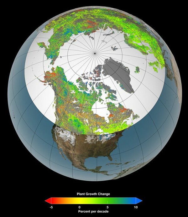 Το φαινόμενο του θερμοκηπίου «πρασίνισε» το βόρειο μέρος της Γης