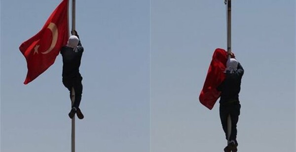 Οργή Ερντογάν για μικρό διαδηλωτή που κατέβασε από τον ιστό την τουρκική σημαία