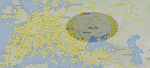 Τα αεροσκάφη δεν πετάνε πια πάνω από την Ουκρανία