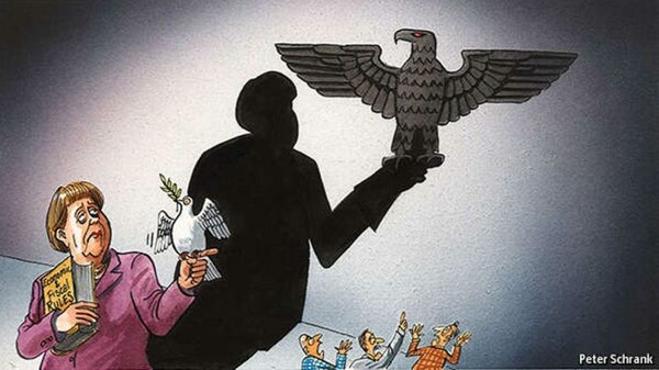 Σκίτσο του Economist συνδέει τη Μέρκελ με το έμβλημα του Τρίτου Ράιχ
