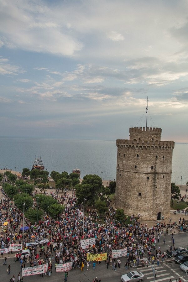 Μεγάλη συγκέντρωση κατά της λιτότητας και υπέρ του 'ΟΧΙ' στο Σύνταγμα