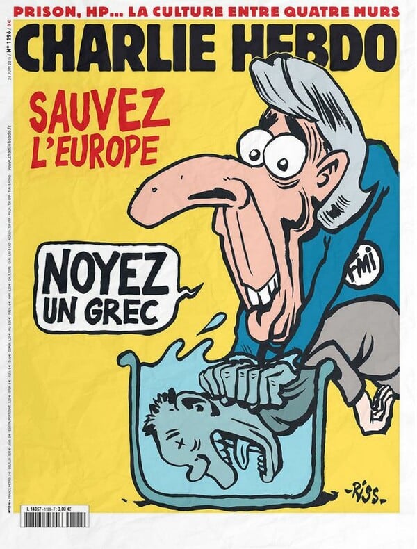 Charlie Hebdo: Σώστε την Ευρώπη - Πνίξτε έναν Έλληνα