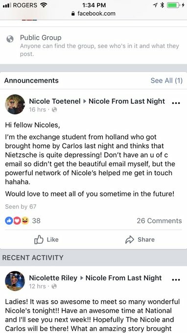 Άντρας έστειλε email σε 246 Νικόλ για να βρει την κοπέλα που γνώρισε το προηγούμενο βράδυ
