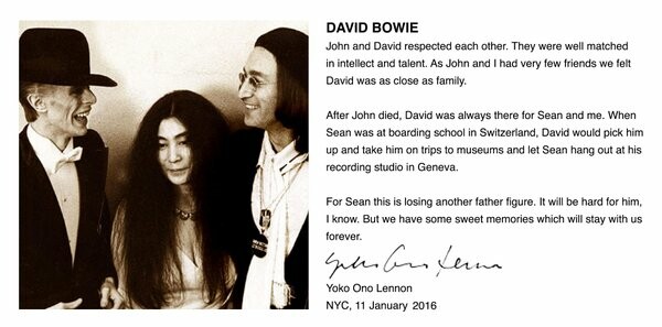 H Γιόκο Όνο "πείραξε" φωτογραφία για να βρεθεί πιο κοντά στον Bowie
