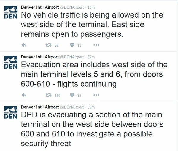 Συναγερμός στο αεροδρόμιο του Ντένβερ - Σε εξέλιξη εκκένωση τμήματος