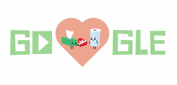 Η Google αφιερώνει 3 σκιτσάκια doodle στην Ημέρα του Αγ. Βαλεντίνου