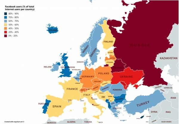 Αυτή είναι η θέση της Ελλάδας στον χάρτη του Facebook