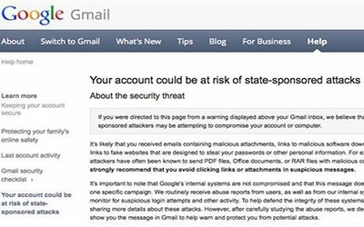 Η Google προειδοποιεί τους χρήστες Gmail για hack