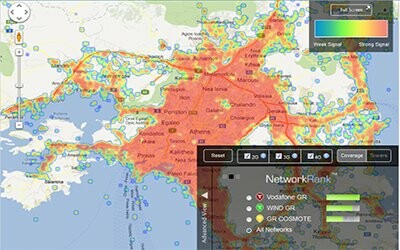 OpenSignalMaps: Η κάλυψη 3G ανά γεωγραφική περιοχή