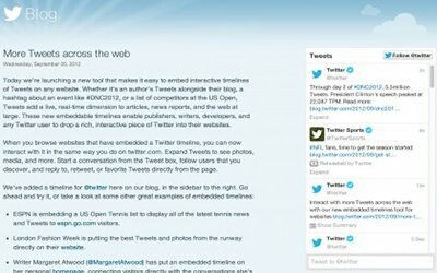 Το Twitter δίνει τη δυνατότητα ενσωμάτωσης διαδραστικών timelines σε ιστότοπους