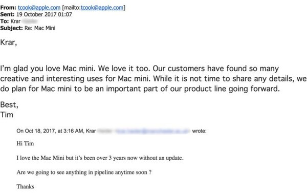 Ο Τιμ Κουκ δεν θεωρεί το Mac mini «νεκρό»