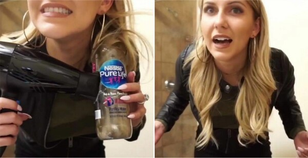 Το viral γυναικείο κόλπο με το πλαστικό μπουκάλι και το πιστολάκι - DIY μπούκλες