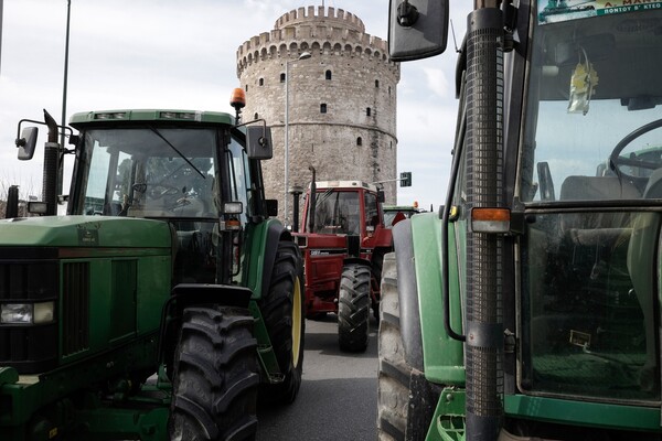 Τα τρακτέρ στο κέντρο της Θεσσαλονίκης