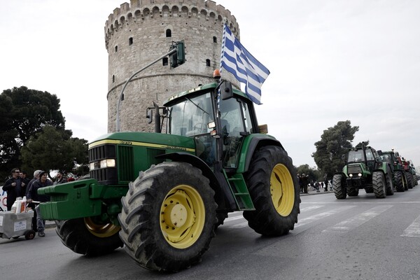 Τα τρακτέρ στο κέντρο της Θεσσαλονίκης