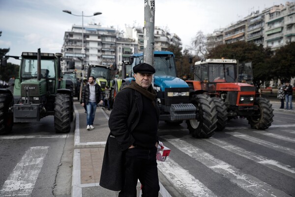 Τα τρακτέρ στο κέντρο της Θεσσαλονίκης