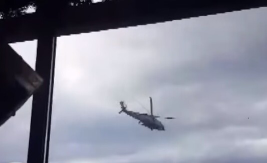Αίγιο: Ελικόπτερο ξεφεύγει από την πορεία του εξαιτίας των πολύ ισχυρών ανέμων