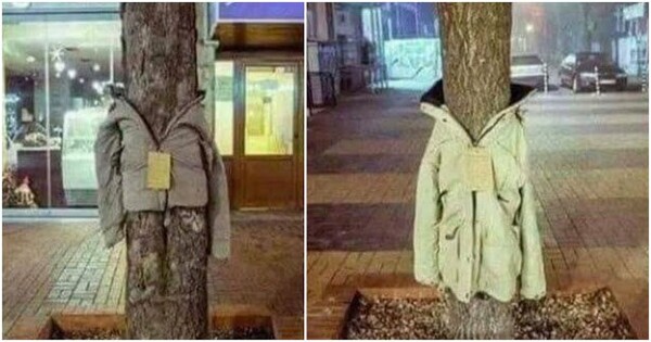 Οι κάτοικοι της Λάρισας αφήνουν τα παλτό τους στα δέντρα για τους φτωχούς