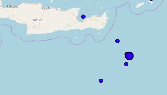 Σεισμός 4,4 Ρίχτερ νότια της Κρήτης